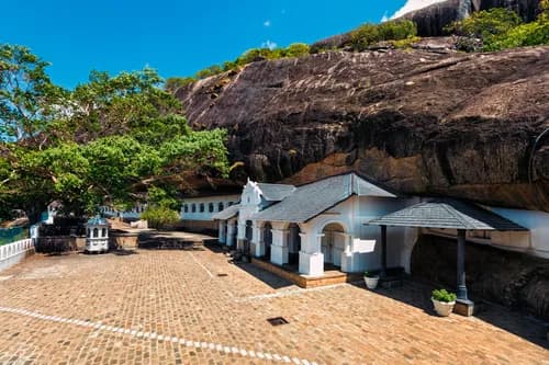 Dambulla Cave Temple with ancient Buddha statues