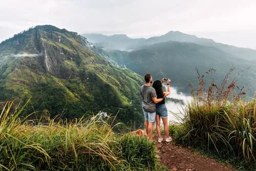 Nuwara Eliya with colonial buildings and tea plantations